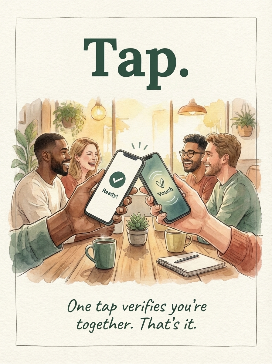 Tap - Two phones connecting via Bluetooth